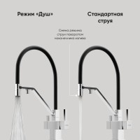 Смеситель для кухонной мойки Sancos Loro SC4007CH, с подключением к фильтру, с гибким изливом, цвет хром