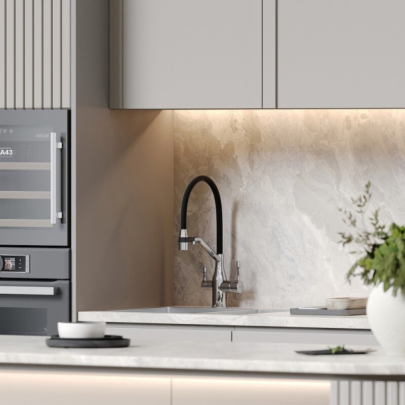 Смеситель для кухонной мойки Sancos Orta SC4008CH, с подключением к фильтру, с гибким изливом, цвет хром
