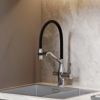 Смеситель для кухонной мойки Sancos Orta SC4008CH, с подключением к фильтру, с гибким изливом, цвет хром