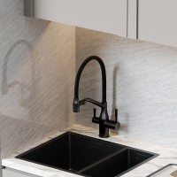 Смеситель для кухонной мойки Sancos Orta SC4008MB, с подключением к фильтру, с гибким изливом, цвет черный матовый