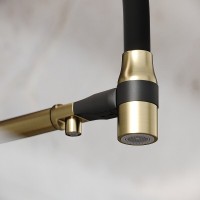 Смеситель для кухонной мойки Sancos Garda SC4009BG, с подключением к фильтру, с гибким изливом, цвет золото брашированное, PVD покрытие