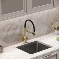 Смеситель для кухонной мойки Sancos Garda SC4009BG, с подключением к фильтру, с гибким изливом, цвет золото брашированное, PVD покрытие