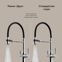 Смеситель для кухонной мойки Sancos Garda SC4009BN, с подключением к фильтру, с гибким изливом, цвет никель брашированный