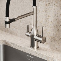 Смеситель для кухонной мойки Sancos Garda SC4009BN, с подключением к фильтру, с гибким изливом, цвет никель брашированный