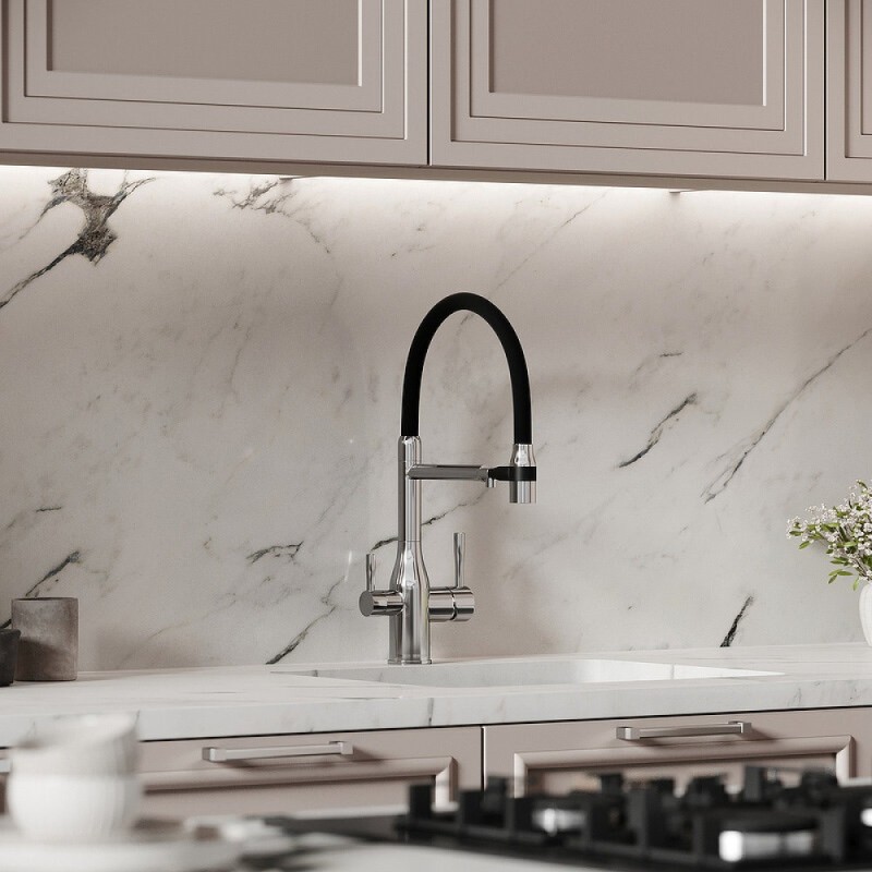 Смеситель для кухонной мойки Sancos Garda SC4009CH, с подключением к фильтру, с гибким изливом, цвет хром
