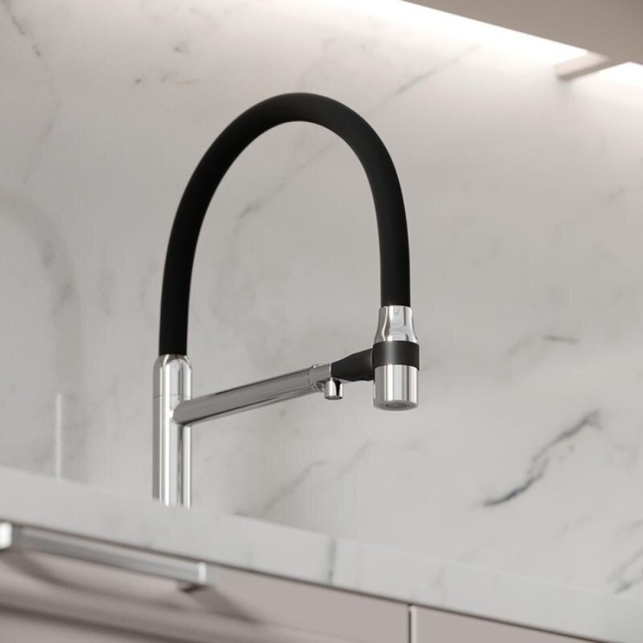 Смеситель для кухонной мойки Sancos Garda SC4009CH, с подключением к фильтру, с гибким изливом, цвет хром