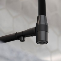 Смеситель для кухонной мойки Sancos Garda SC4009MB, с подключением к фильтру, с гибким изливом, цвет черный матовый