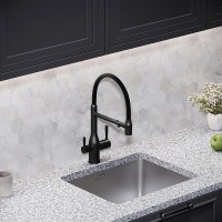 Смеситель для кухонной мойки Sancos Garda SC4009MB, с подключением к фильтру, с гибким изливом, цвет черный матовый