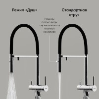 Смеситель для кухонной мойки Sancos Imola SC4010CH, с подключением к фильтру, с гибким изливом, цвет хром