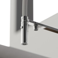 Смеситель для кухонной мойки Sancos Imola SC4010CHwh, с подключением к фильтру, с гибким изливом, цвет хром/белый