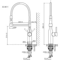 Смеситель для кухонной мойки Sancos Pride SC4011BNG, с гибким изливом, цвет нержавеющая сталь
