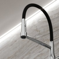 Смеситель для кухонной мойки Sancos Pride SC4011BNG, с гибким изливом, цвет нержавеющая сталь