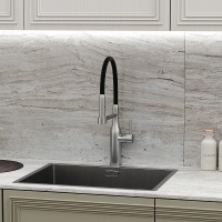 Смеситель для кухонной мойки Sancos Pride SC4011BNG, с гибким изливом, цвет нержавеющая сталь