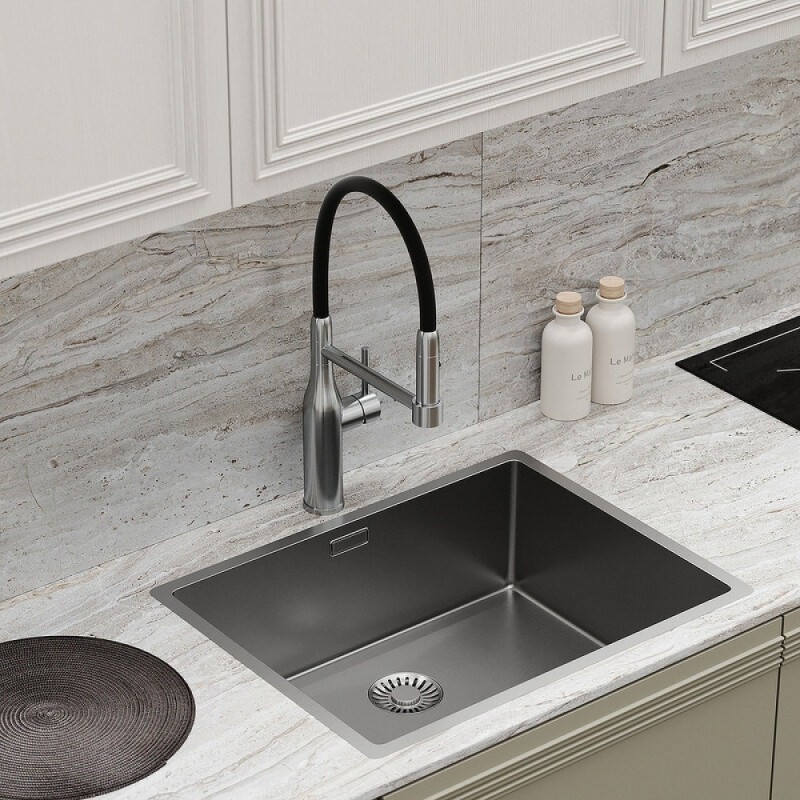 Смеситель для кухонной мойки Sancos Pride SC4011BNG, с гибким изливом, цвет нержавеющая сталь