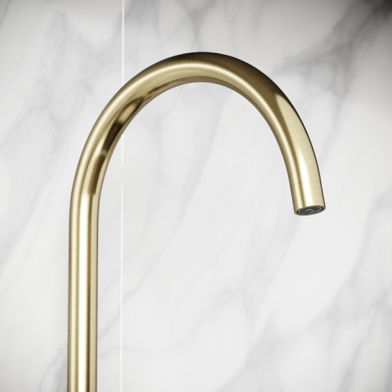 Смеситель для кухонной мойки Sancos Taper SC4012BG, с подключением к фильтру, цвет брашированное золото