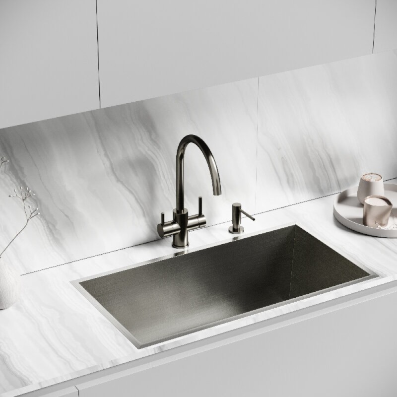 Смеситель для кухонной мойки Sancos Taper SC4012GG, с подключением к фильтру, цвет воронёная сталь, gunmetal