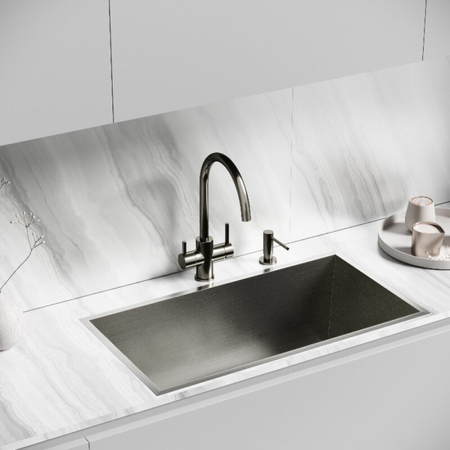Смеситель для кухонной мойки Sancos Taper SC4012GG, с подключением к фильтру, цвет воронёная сталь, gunmetal