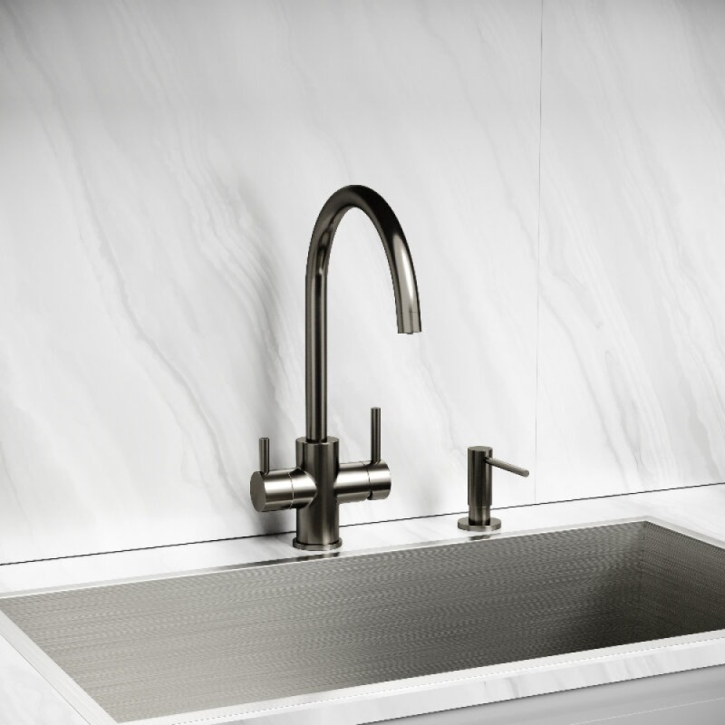 Смеситель для кухонной мойки Sancos Taper SC4012GG, с подключением к фильтру, цвет воронёная сталь, gunmetal