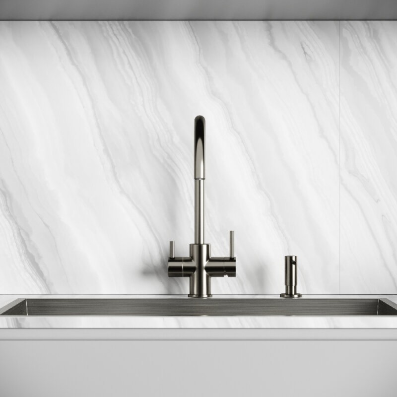 Смеситель для кухонной мойки Sancos Taper SC4012GG, с подключением к фильтру, цвет воронёная сталь, gunmetal