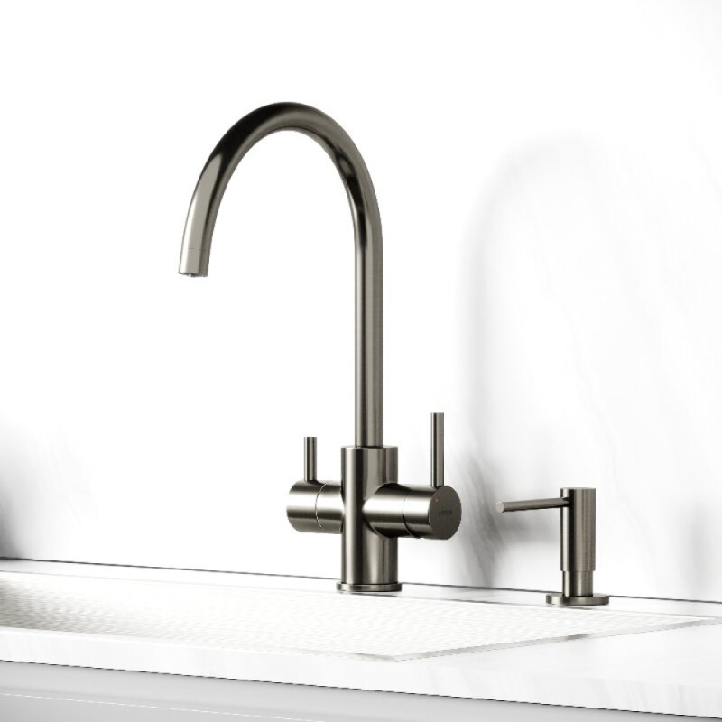 Смеситель для кухонной мойки Sancos Taper SC4012GG, с подключением к фильтру, цвет воронёная сталь, gunmetal
