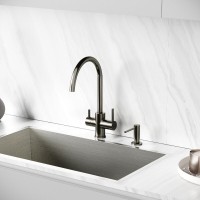 Смеситель для кухонной мойки Sancos Taper SC4012GG, с подключением к фильтру, цвет воронёная сталь, gunmetal