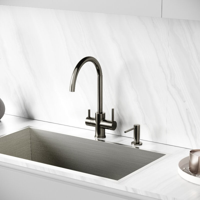 Смеситель для кухонной мойки Sancos Taper SC4012GG, с подключением к фильтру, цвет воронёная сталь, gunmetal