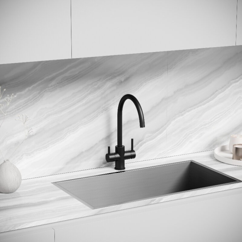 Смеситель для кухонной мойки Sancos Taper SC4012MB, с подключением к фильтру, цвет черный матовый