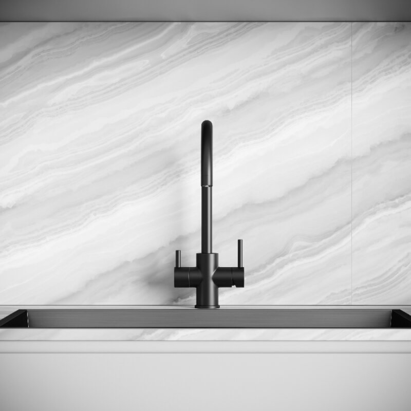 Смеситель для кухонной мойки Sancos Taper SC4012MB, с подключением к фильтру, цвет черный матовый