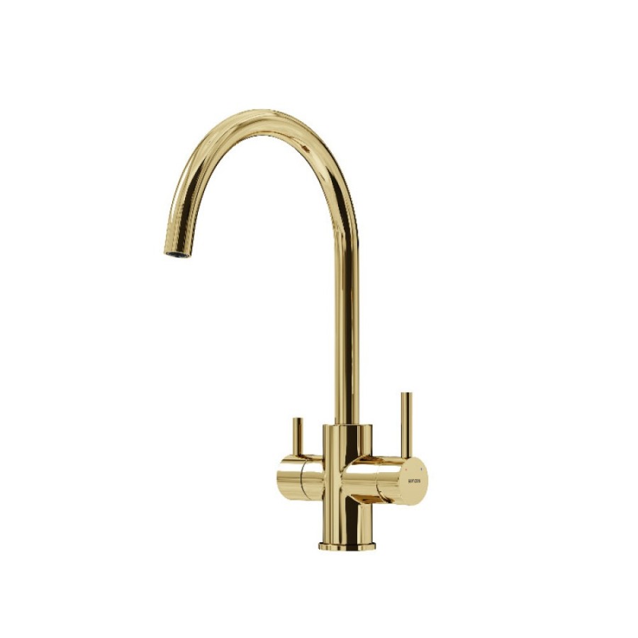 Смеситель для кухонной мойки Sancos Taper SC4012ZG, с подключением к фильтру, цвет полированное золото