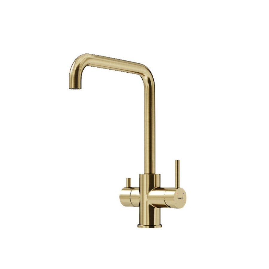 Смеситель для кухонной мойки Sancos Vela SC4013BG, с подключением к фильтру, цвет брашированное золото