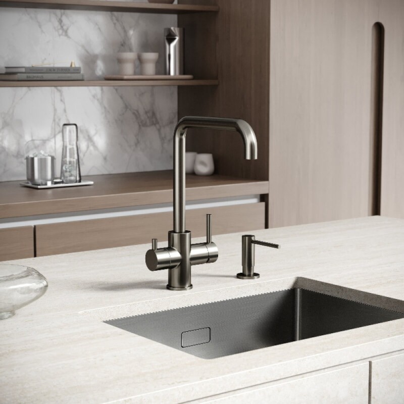 Смеситель для кухонной мойки Sancos Vela SC4013GG, с подключением к фильтру, цвет воронёная сталь, gunmetal