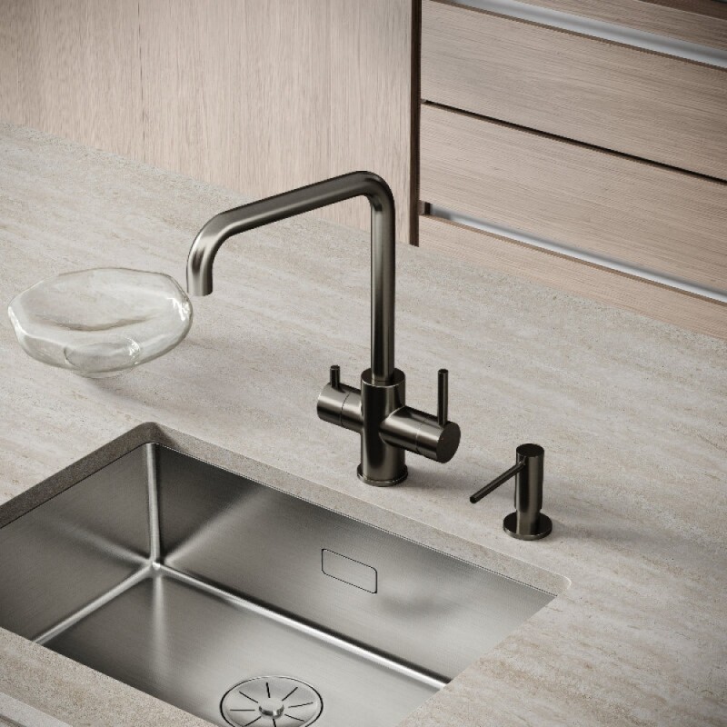 Смеситель для кухонной мойки Sancos Vela SC4013GG, с подключением к фильтру, цвет воронёная сталь, gunmetal