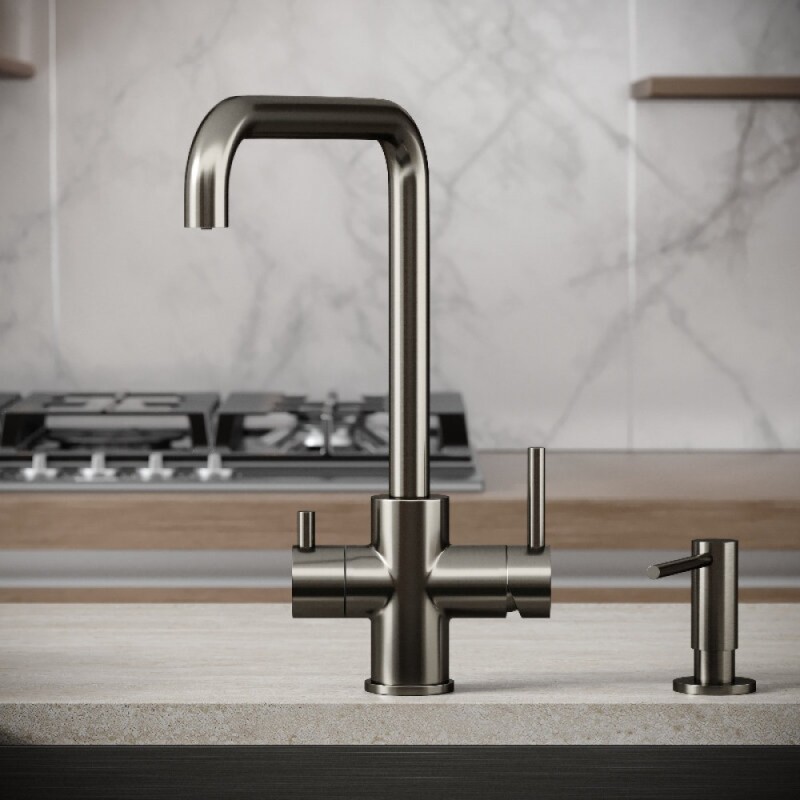 Смеситель для кухонной мойки Sancos Vela SC4013GG, с подключением к фильтру, цвет воронёная сталь, gunmetal
