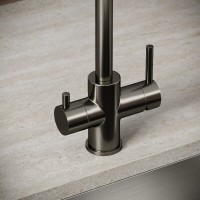 Смеситель для кухонной мойки Sancos Vela SC4013GG, с подключением к фильтру, цвет воронёная сталь, gunmetal