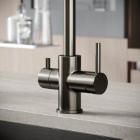 Смеситель для кухонной мойки Sancos Vela SC4013GG, с подключением к фильтру, цвет воронёная сталь, gunmetal