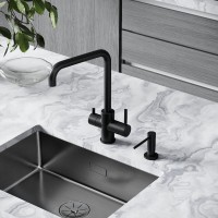 Смеситель для кухонной мойки Sancos Vela SC4013MB, с подключением к фильтру, цвет черный матовый