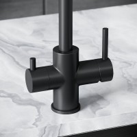Смеситель для кухонной мойки Sancos Vela SC4013MB, с подключением к фильтру, цвет черный матовый