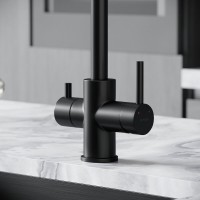 Смеситель для кухонной мойки Sancos Vela SC4013MB, с подключением к фильтру, цвет черный матовый