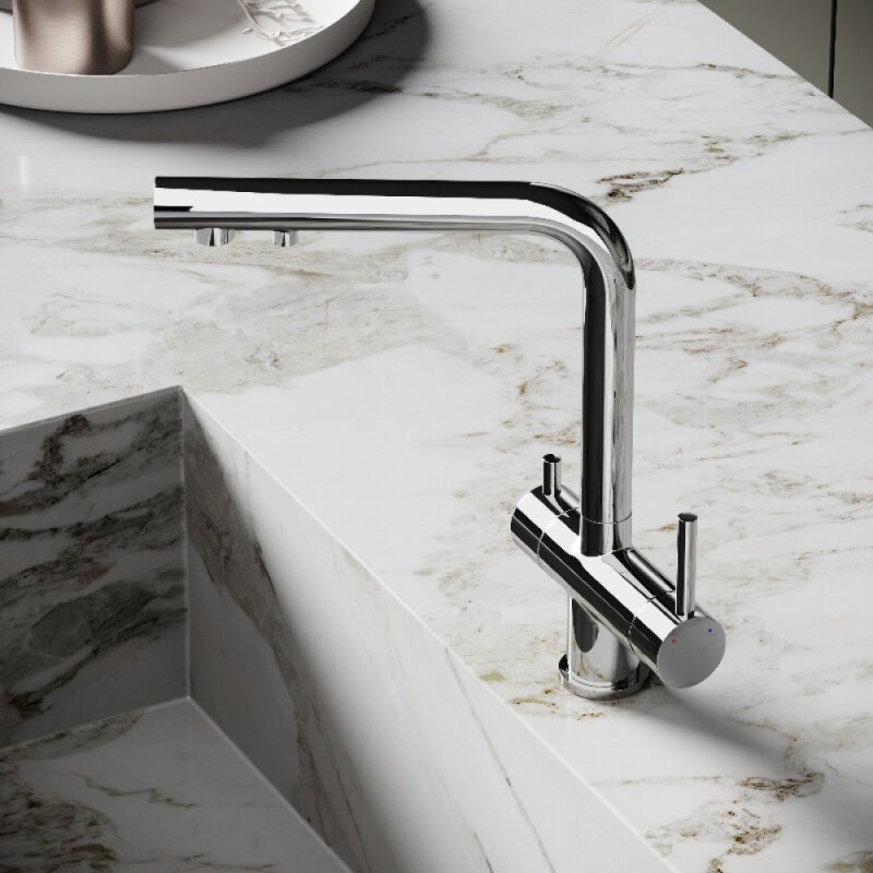 Смеситель для кухонной мойки Sancos Foster SC4014СH, с подключением к фильтру, цвет хром