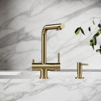Смеситель для кухонной мойки Sancos Foster SC4014BG, с подключением к фильтру, цвет брашированное золото