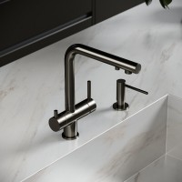 Смеситель для кухонной мойки Sancos Foster SC4014GG, с подключением к фильтру, цвет воронёная сталь, gunmetal