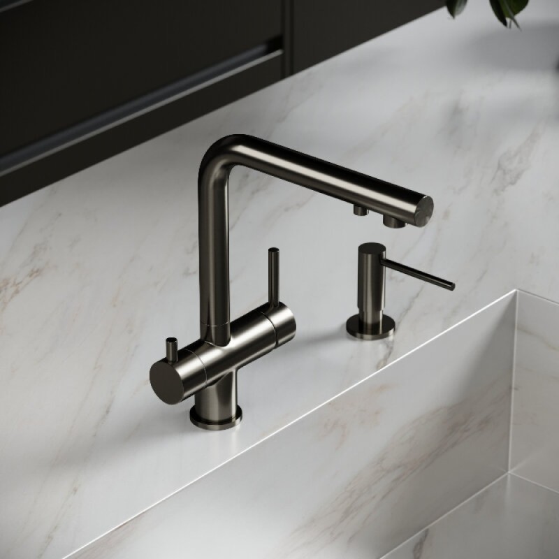 Смеситель для кухонной мойки Sancos Foster SC4014GG, с подключением к фильтру, цвет воронёная сталь, gunmetal
