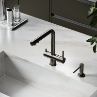 Смеситель для кухонной мойки Sancos Foster SC4014GG, с подключением к фильтру, цвет воронёная сталь, gunmetal