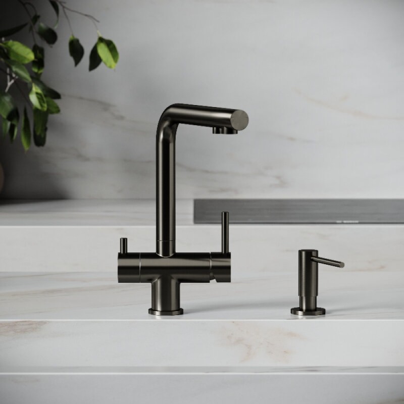Смеситель для кухонной мойки Sancos Foster SC4014GG, с подключением к фильтру, цвет воронёная сталь, gunmetal