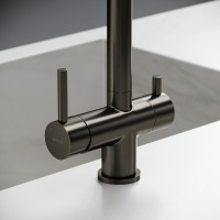 Смеситель для кухонной мойки Sancos Foster SC4014GG, с подключением к фильтру, цвет воронёная сталь, gunmetal