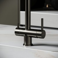 Смеситель для кухонной мойки Sancos Foster SC4014GG, с подключением к фильтру, цвет воронёная сталь, gunmetal