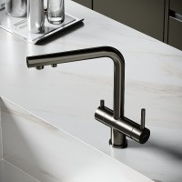Смеситель для кухонной мойки Sancos Foster SC4014GG, с подключением к фильтру, цвет воронёная сталь, gunmetal