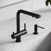 Смеситель для кухонной мойки Sancos Foster SC4014MB, с подключением к фильтру, цвет черный матовый