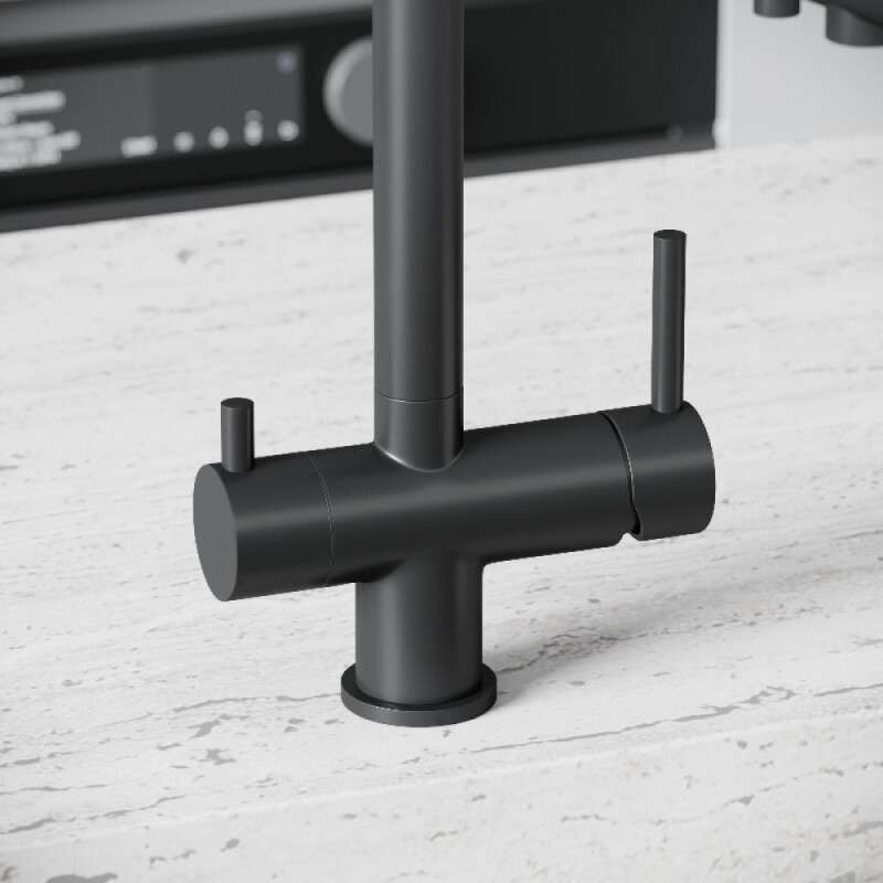 Смеситель для кухонной мойки Sancos Foster SC4014MB, с подключением к фильтру, цвет черный матовый