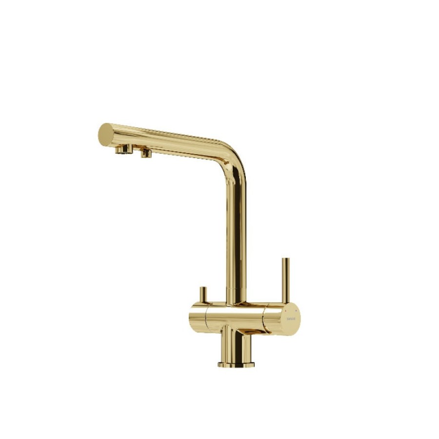 Смеситель для кухонной мойки Sancos Foster SC4014ZG, с подключением к фильтру, цвет полированное золото